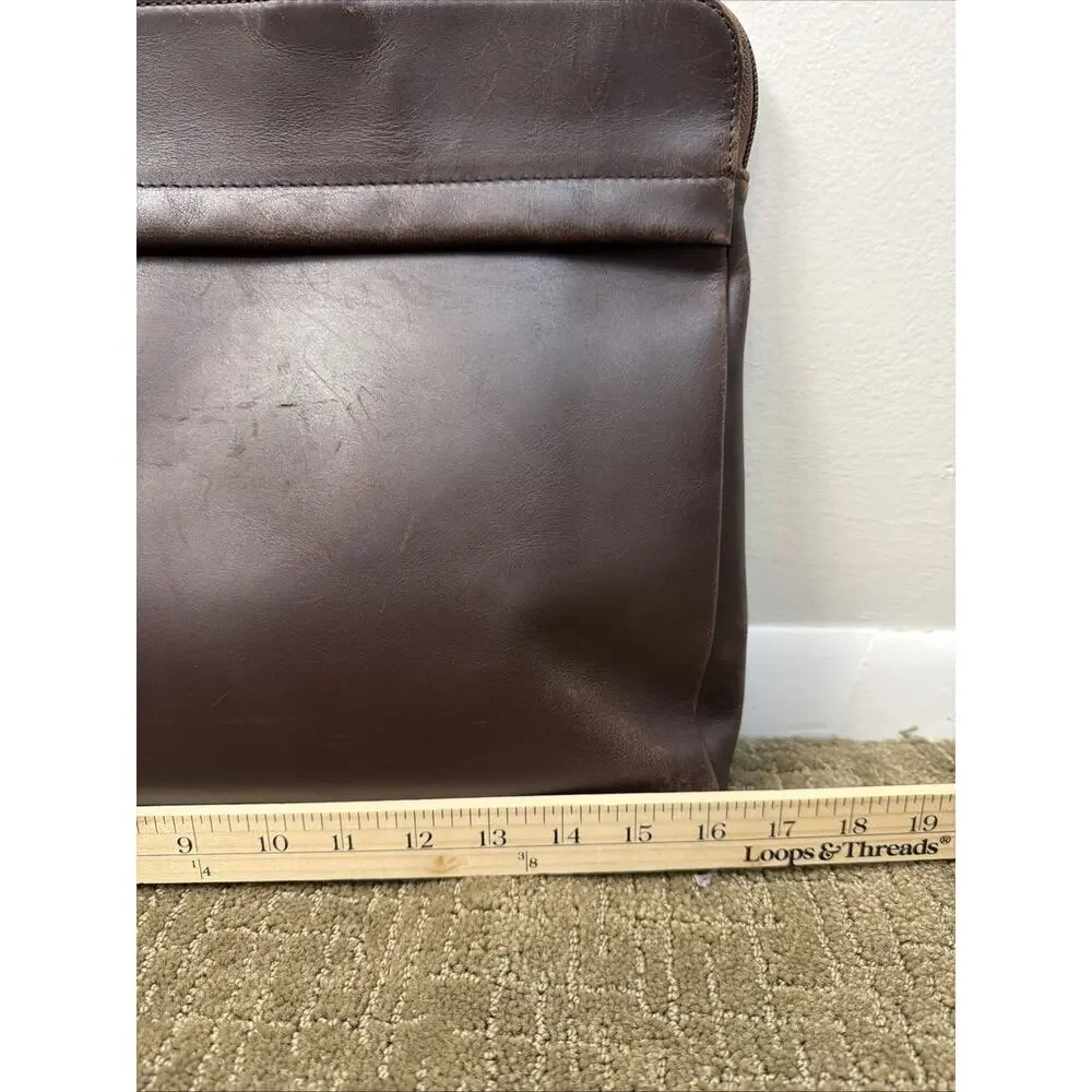 TRION 15 Inch Leather Bag‎ Choco Formal Office Classic Cowhide Pockets Travel